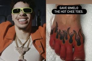 没地方纹了吗？拉梅洛-鲍尔在脚趾处再填纹身！