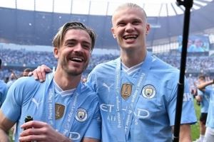 哈兰德社媒晒与格拉利什多张合照，据悉后者将租借加盟埃弗顿